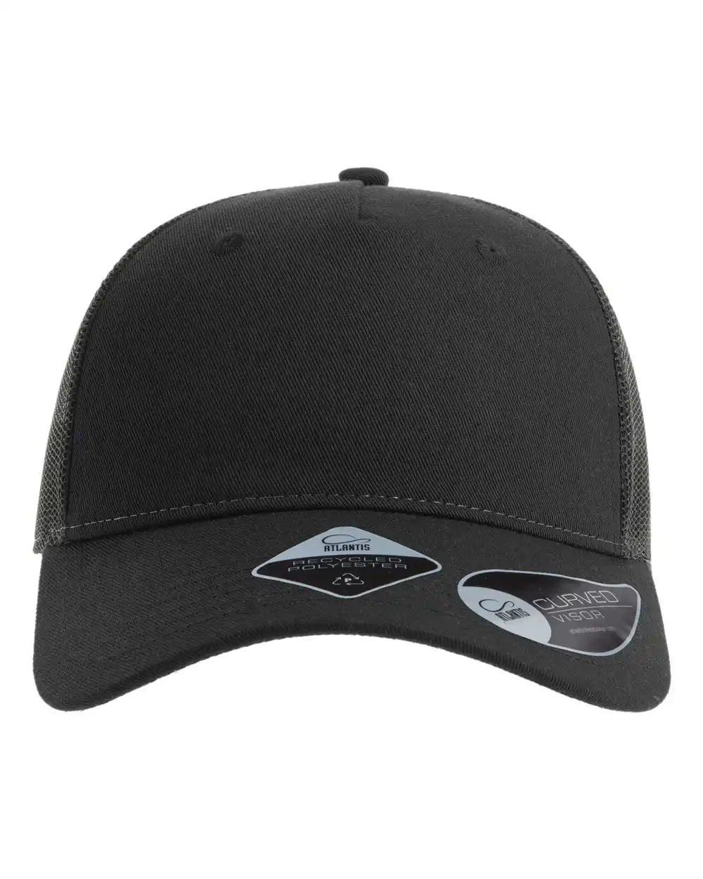 Atlantis Headwear Zion Sustainable Five-panel Trucker Cap - Black Dark Grey - Black/ / Adjustable
