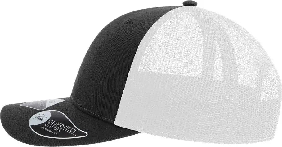 Atlantis Headwear Zion Sustainable Five-panel Trucker Cap - Black White - one Size Fits Most