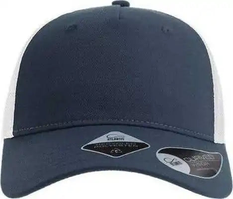 Atlantis Headwear Zion Sustainable Five-panel Trucker Cap - Navy White - one Size Fits Most