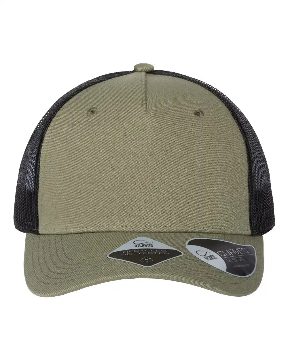 Atlantis Headwear Zion Sustainable Five-panel Trucker Cap - Olive Black - Olive/ / Adjustable