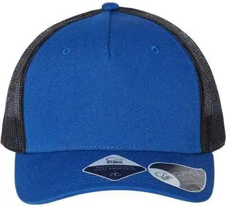 Atlantis Headwear Zion Sustainable Five-panel Trucker Cap - Royal Black - one Size Fits Most