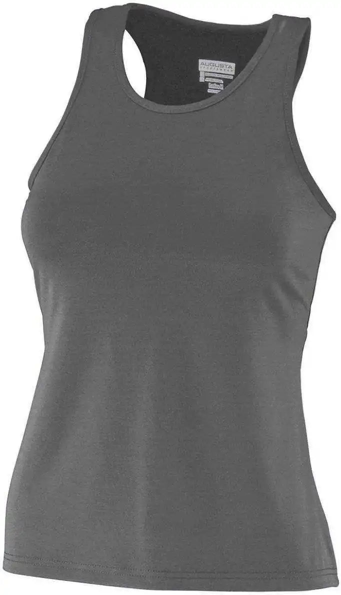 Augusta 1203 Girls Poly/spandex Solid Racerback Tank - Black