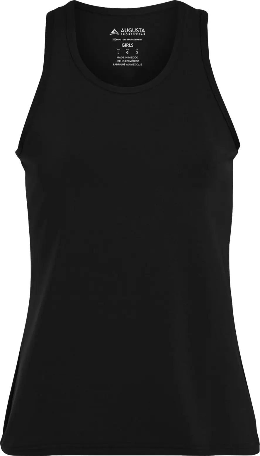 Augusta 1203 Gls Poly/spandex Solid Racerback Tank - Black