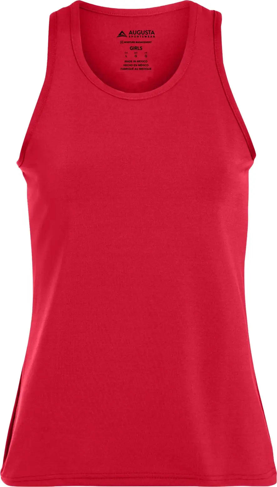 Augusta 1203 Gls Poly/spandex Solid Racerback Tank - Red - Girls s