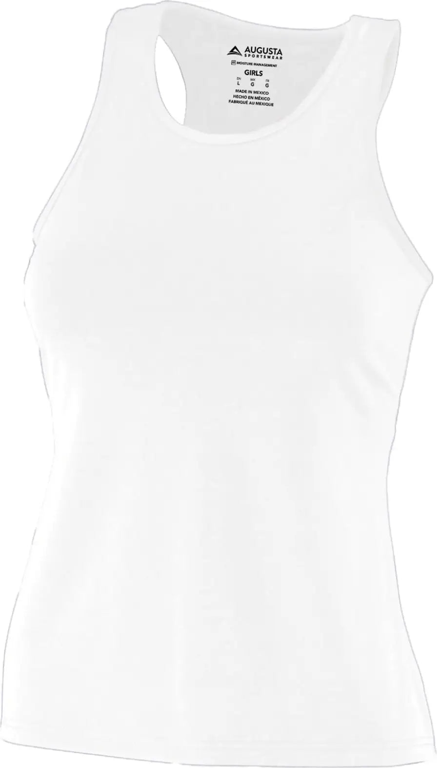 Augusta 1203 Gls Poly/spandex Solid Racerback Tank - White - Girls s