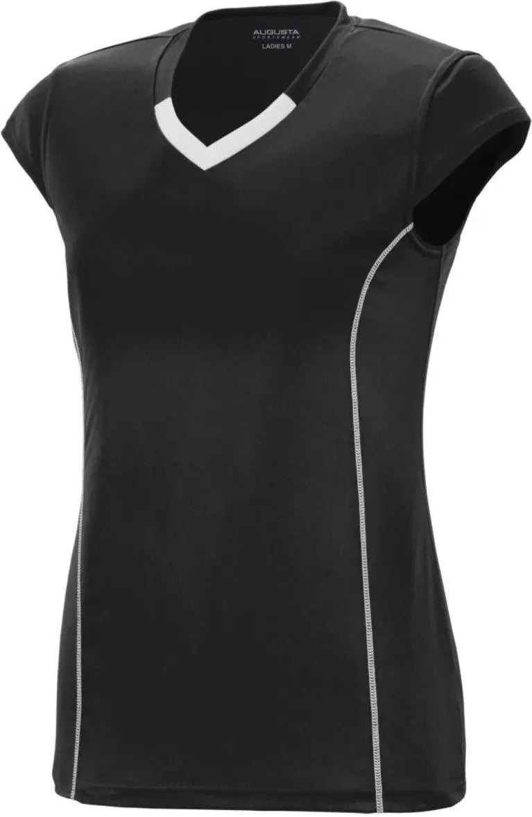 Augusta 1218 Ladies Blash Jersey - Black White - s