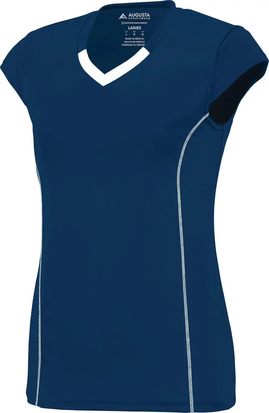 Augusta 1218 Ladies Blash Jersey - Navy White - s