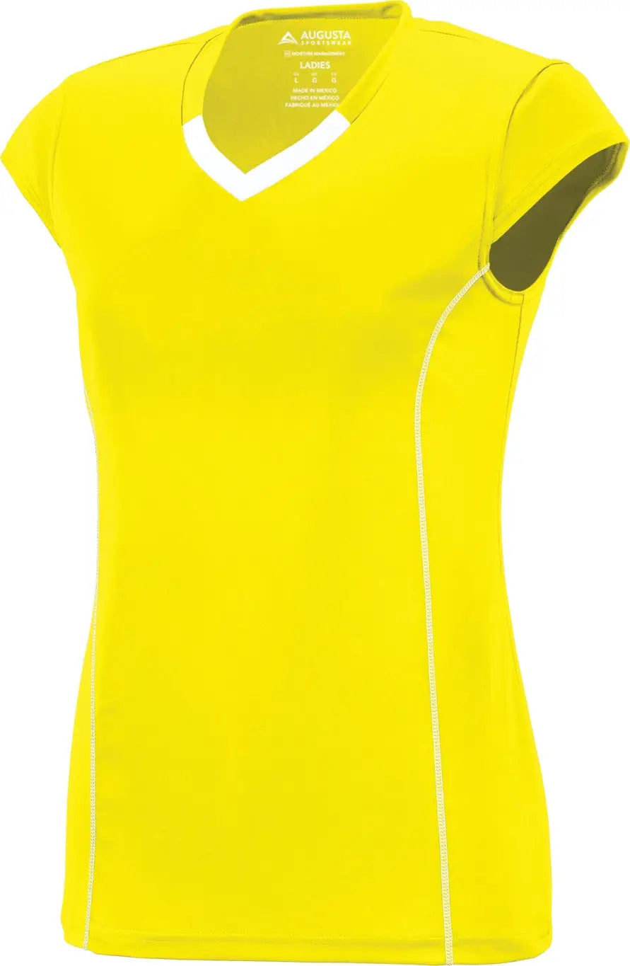 Augusta 1218 Ladies Blash Jersey - Power Yellow White - s