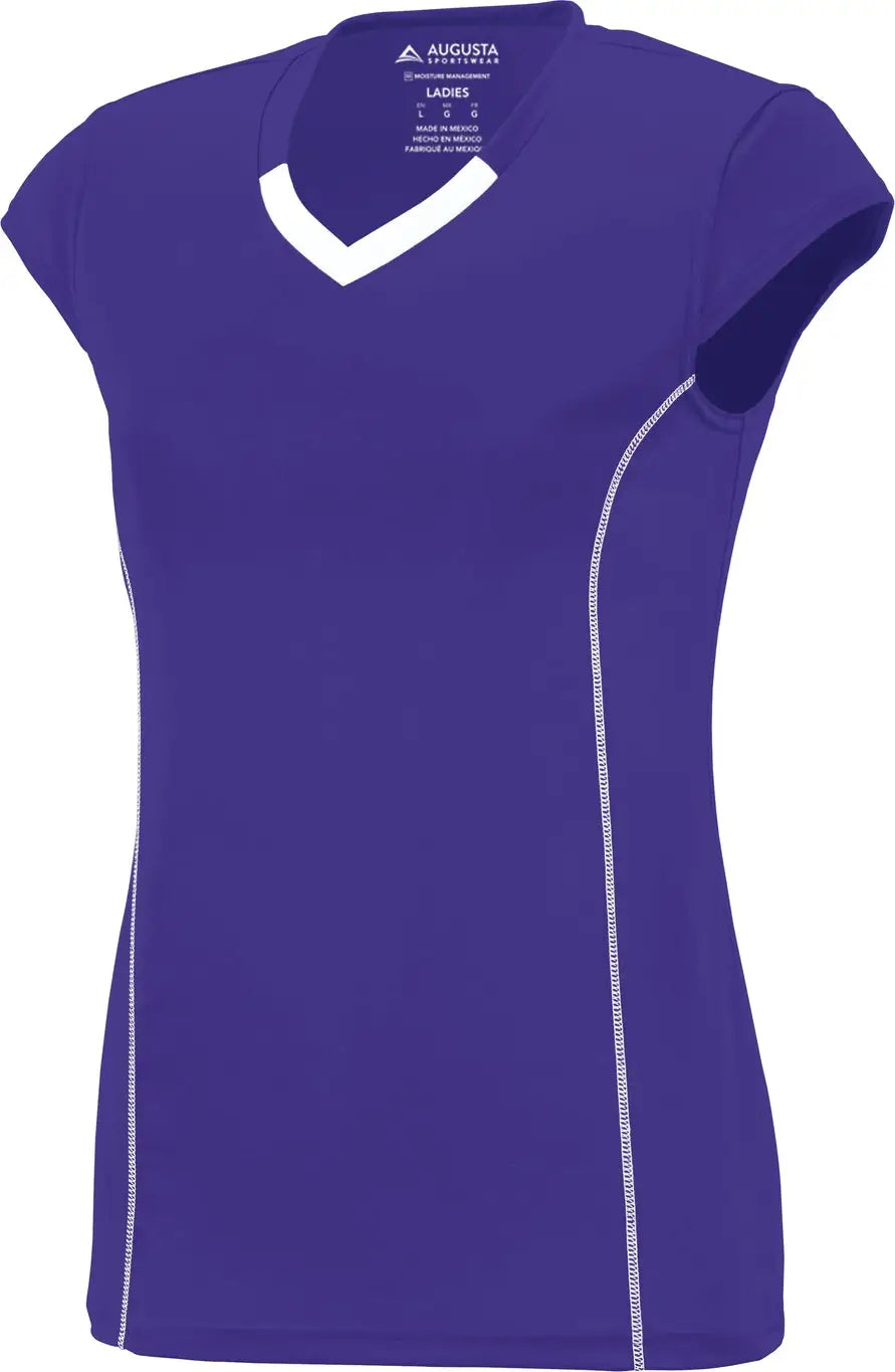 Augusta 1218 Ladies Blash Jersey - Purple White - s