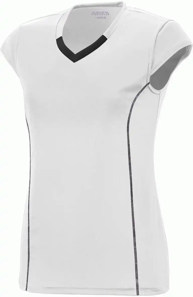 Augusta 1218 Ladies Blash Jersey - White Black