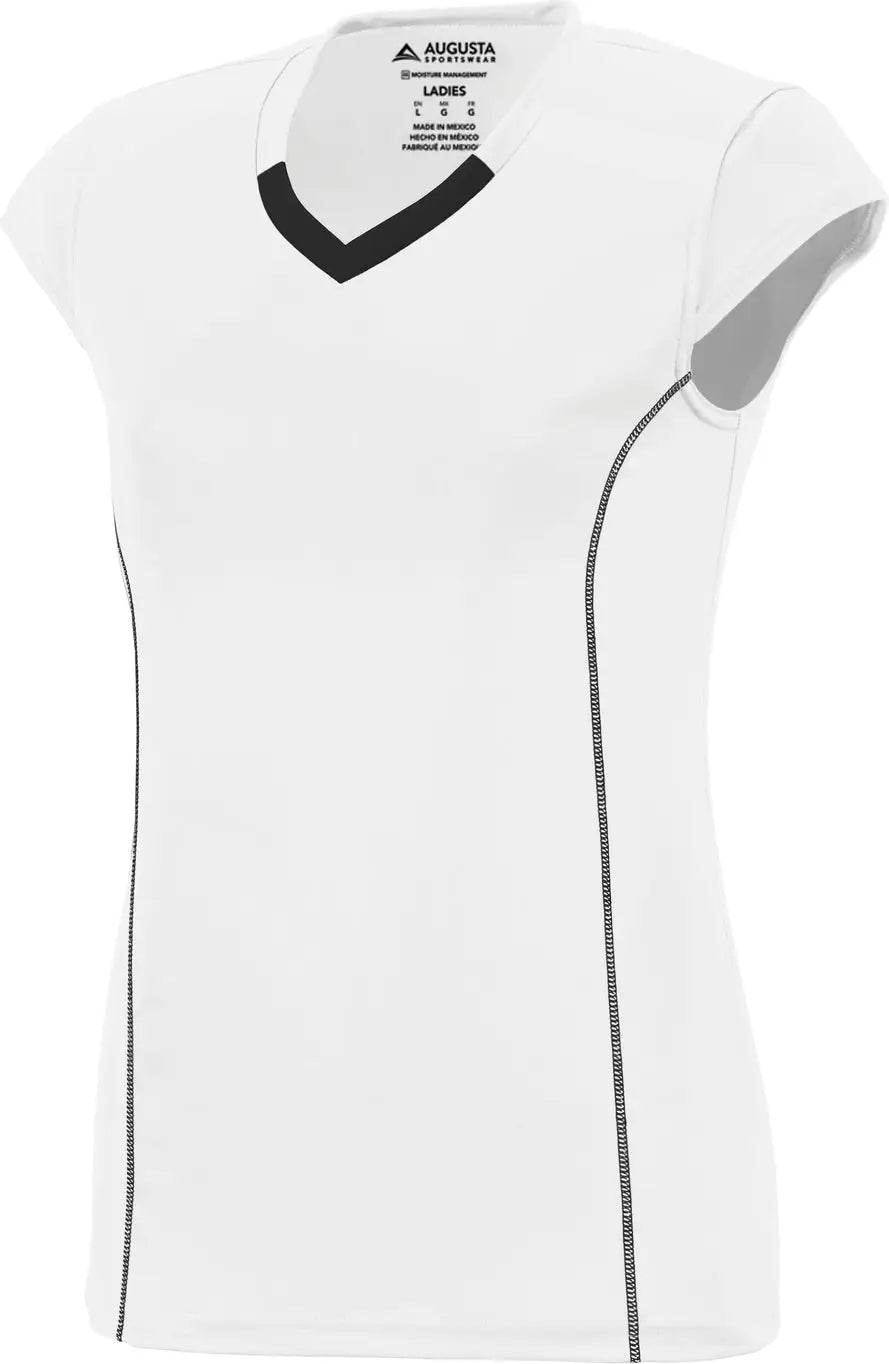 Augusta 1218 Ladies Blash Jersey - White Black - s