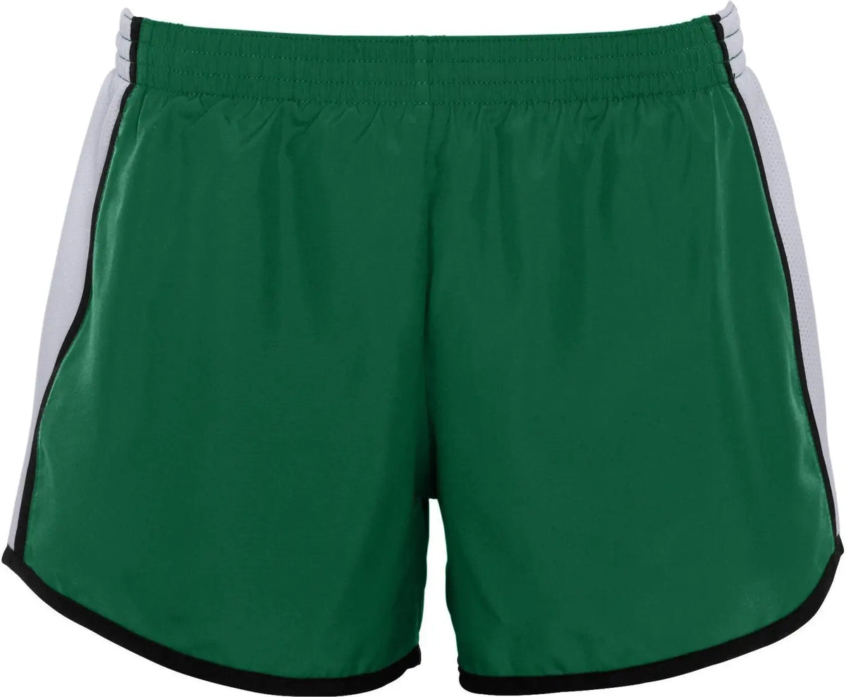 Augusta 1265 Ladies Jr Fit Pulse Team Short - Dark Green White Black