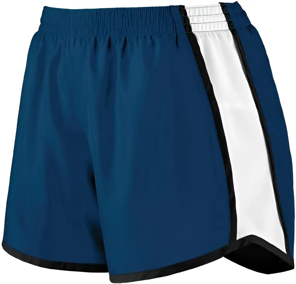 Augusta 1265 Ladies Jr Fit Pulse Team Short - Navy White Black - s