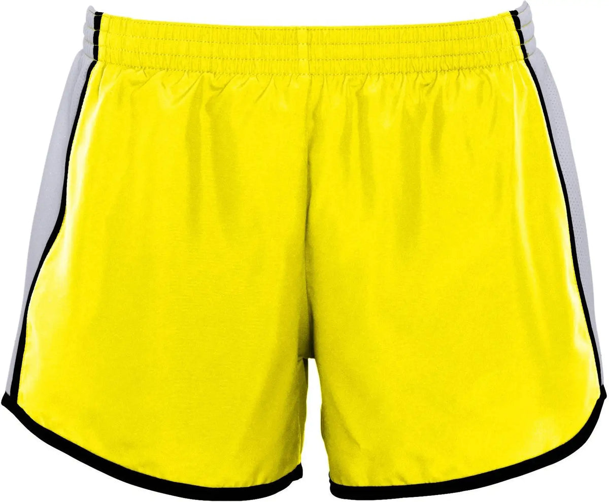 Augusta 1265 Ladies Jr Fit Pulse Team Short - Power Yellow White Black