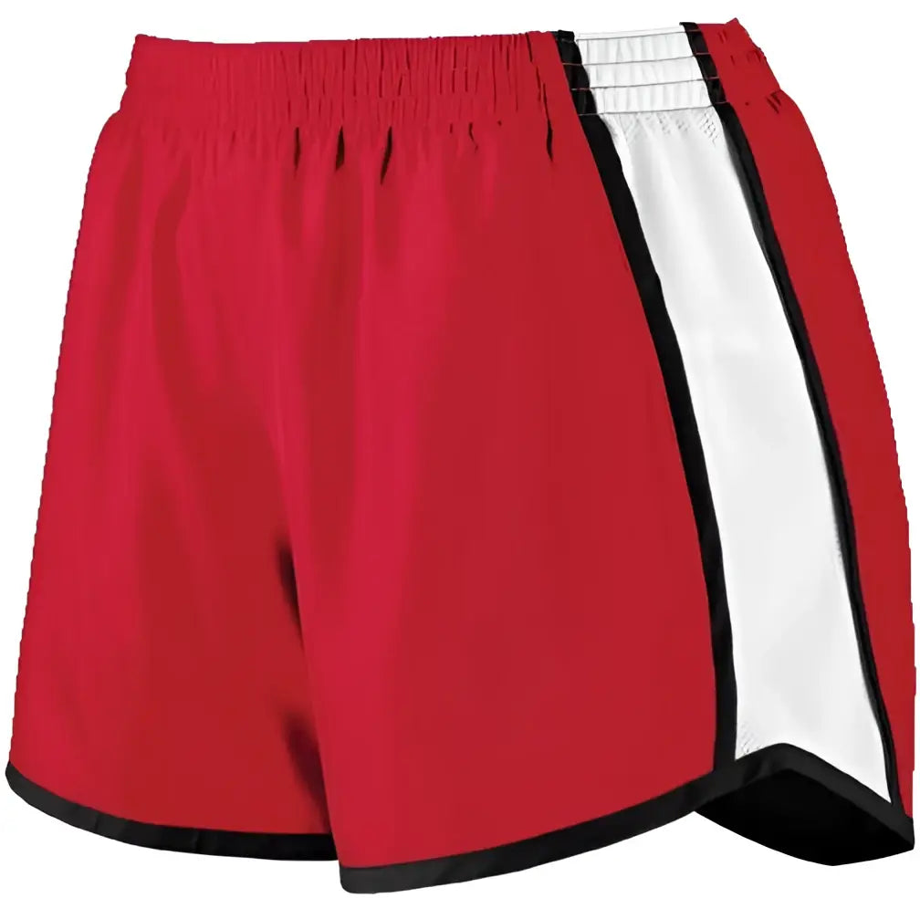 Augusta 1265 Ladies Jr Fit Pulse Team Short - Red White Black - s