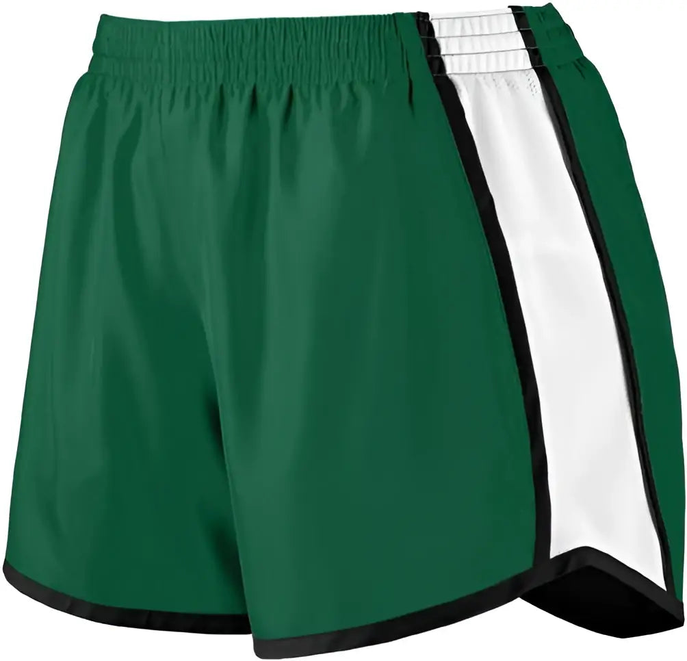 Augusta 1266 Girls Pulse Team Short - Dark Green White Black - s