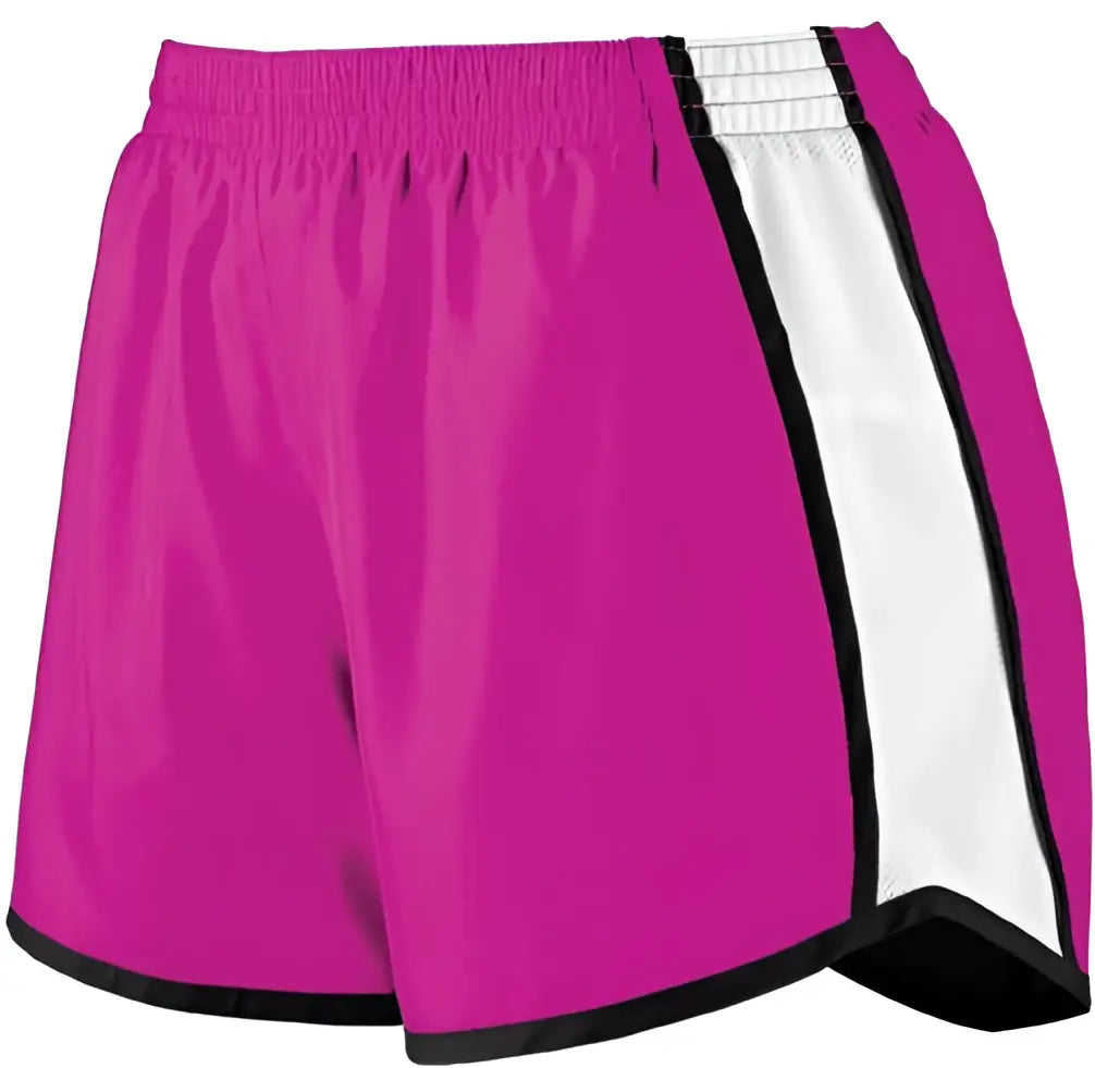 Augusta 1266 Girls Pulse Team Short - Power Pink White Black - s