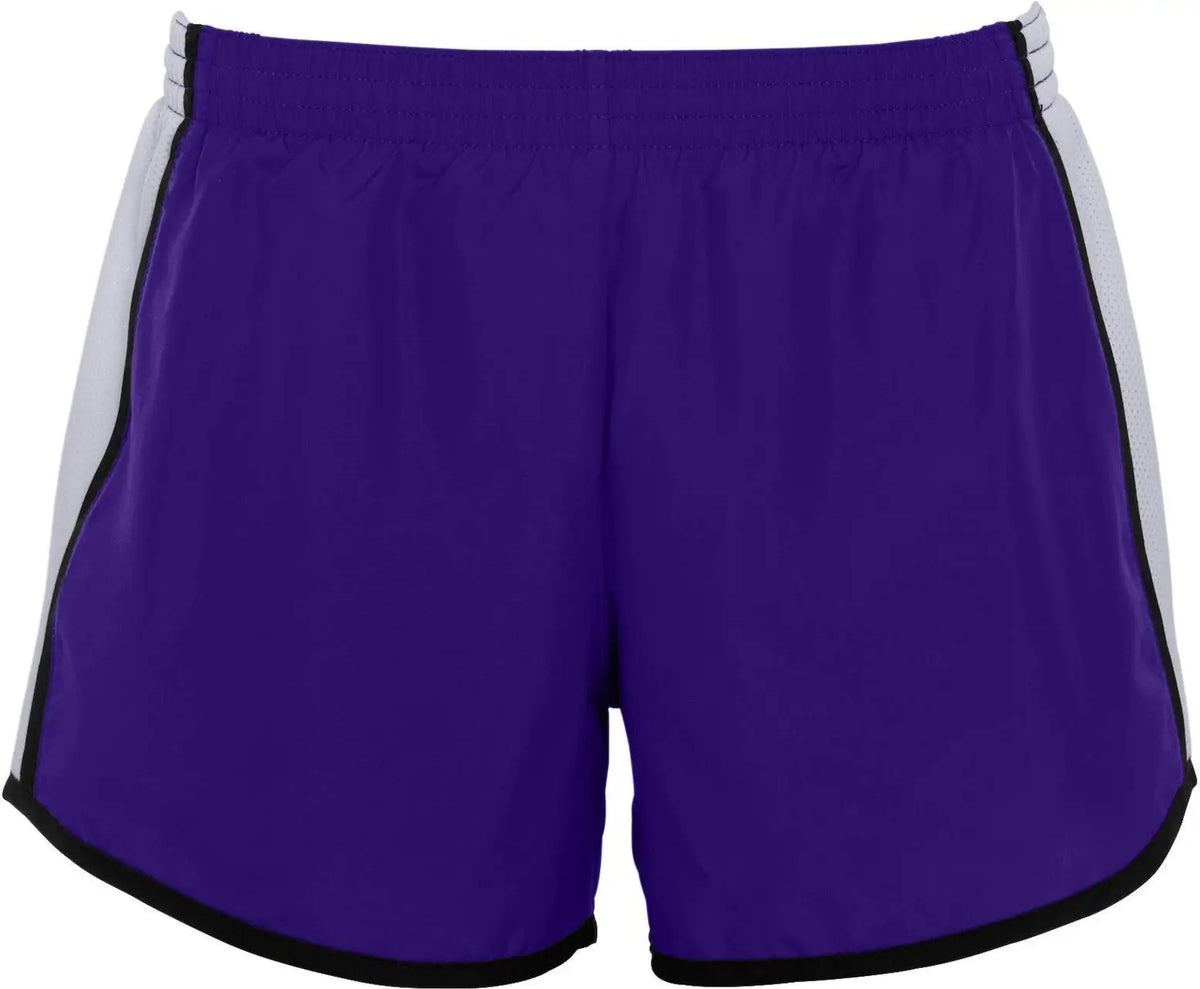 Augusta 1266 Girls Pulse Team Short - Purple White Black