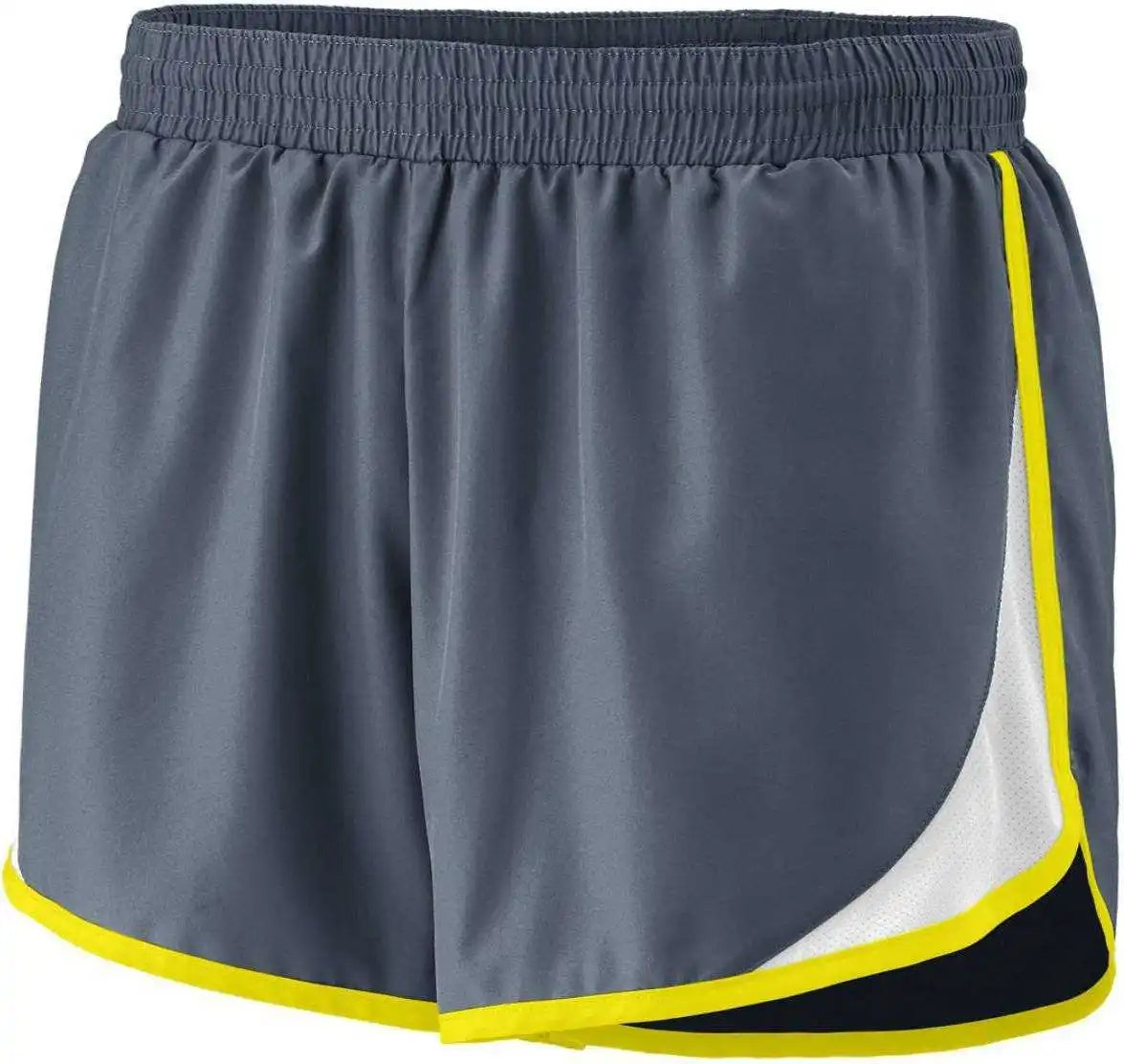 Augusta 1267 Ladies Junior Fit Adrenaline Short - Dk Gray White Yellow