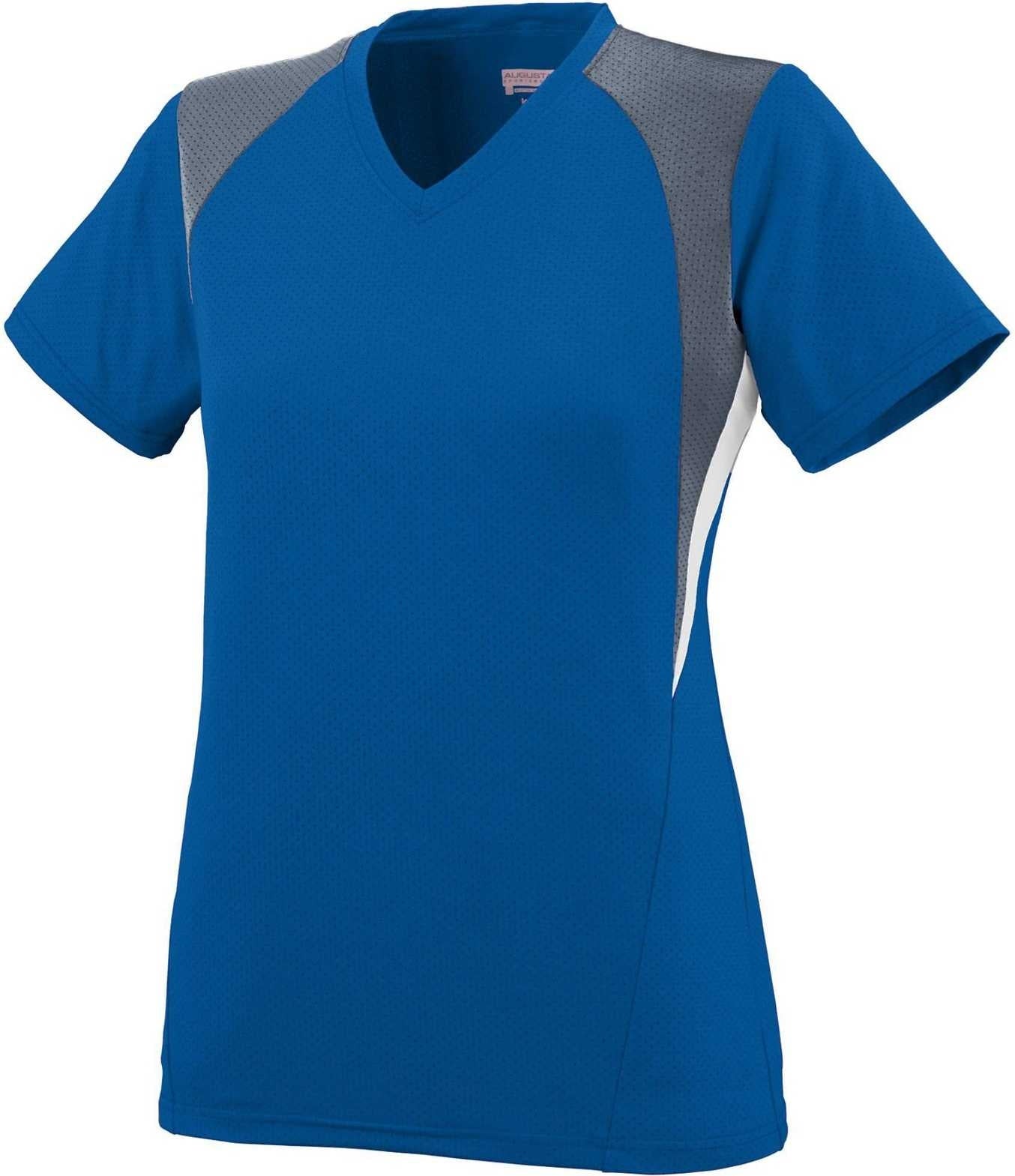 Augusta 1295 Ladies Mystic Jersey - Royal Graphite White