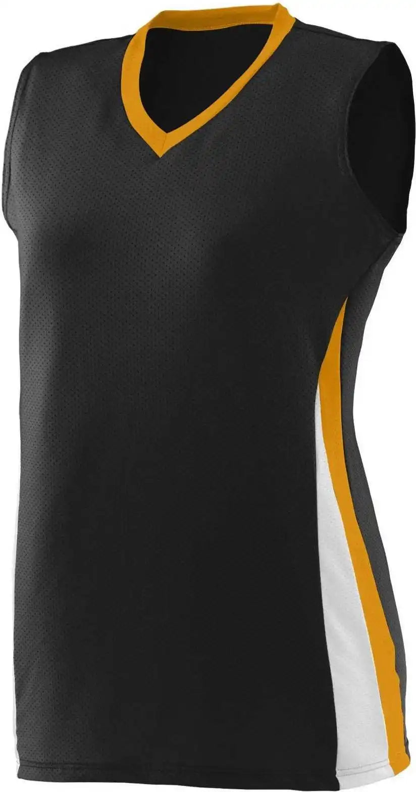 Augusta 1355 Ladies Tornado Jersey - Black Gold White