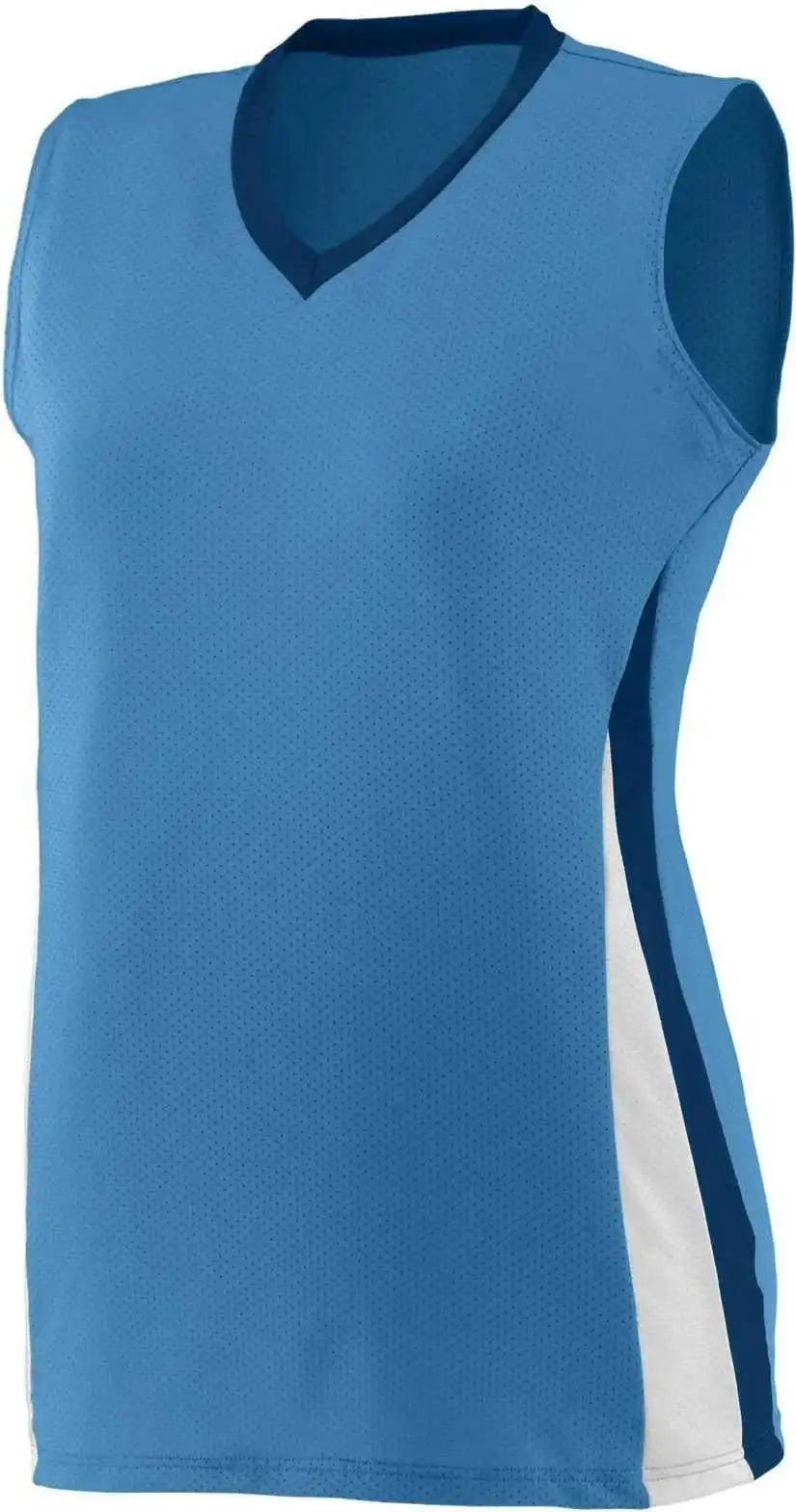Augusta 1355 Ladies Tornado Jersey Columbia Blue Navy White