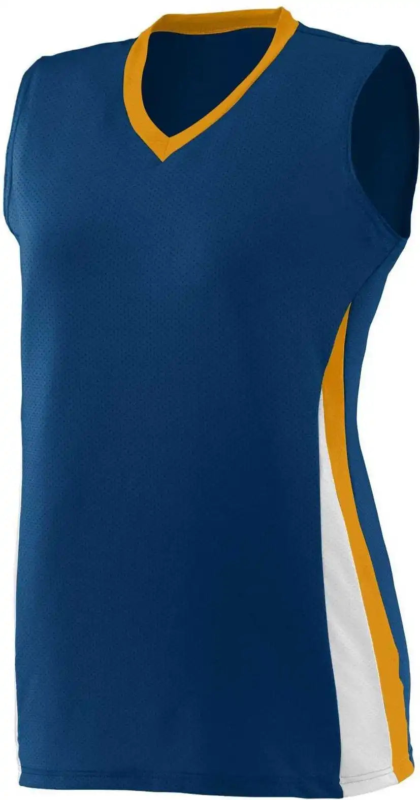 Augusta 1355 Ladies Tornado Jersey - Navy Gold White