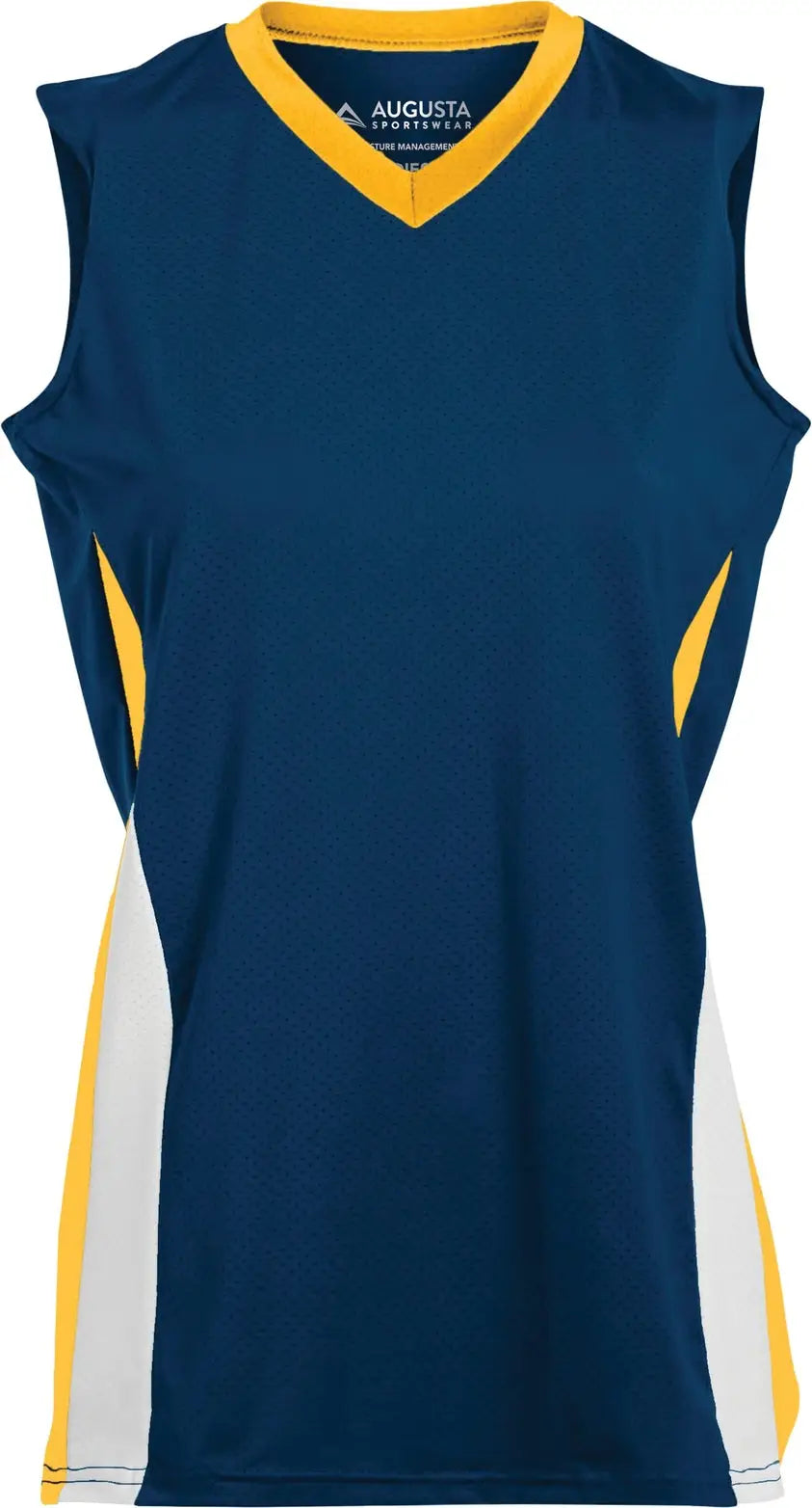 Augusta 1355 Ladies Tornado Jersey - Navy Gold White