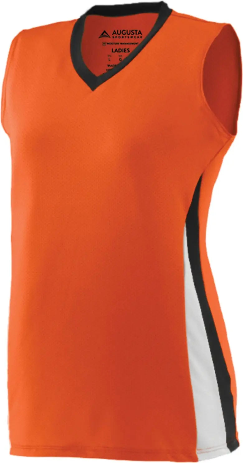 Augusta 1355 Ladies Tornado Jersey - Orange Black White - s