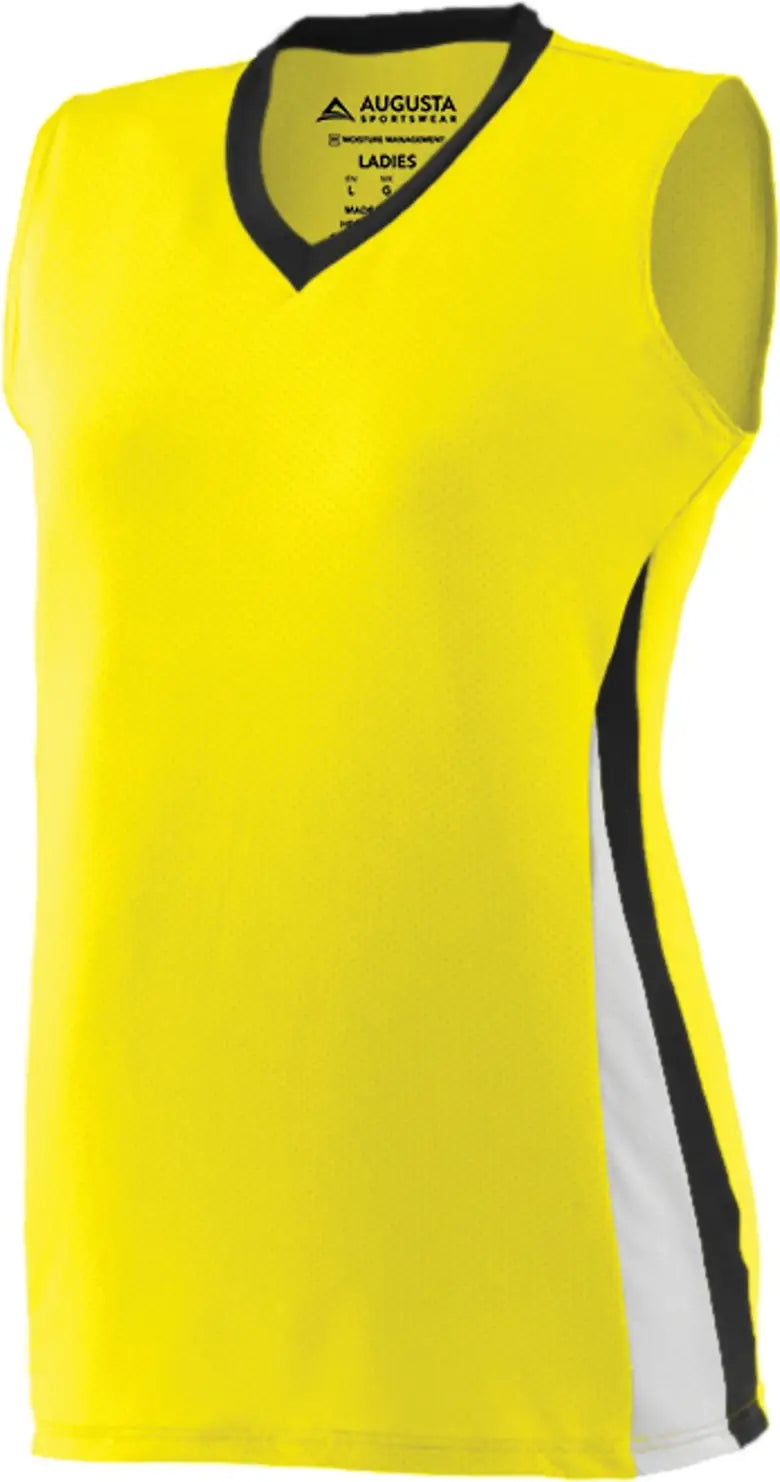Augusta 1355 Ladies Tornado Jersey - Power Yellow Black White - s