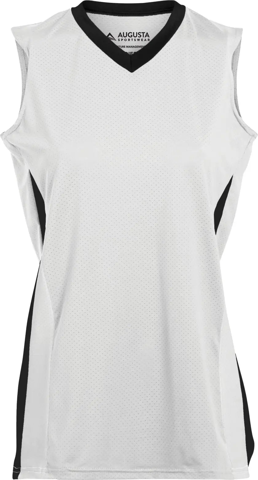 Augusta 1355 Ladies Tornado Jersey - White Black - s