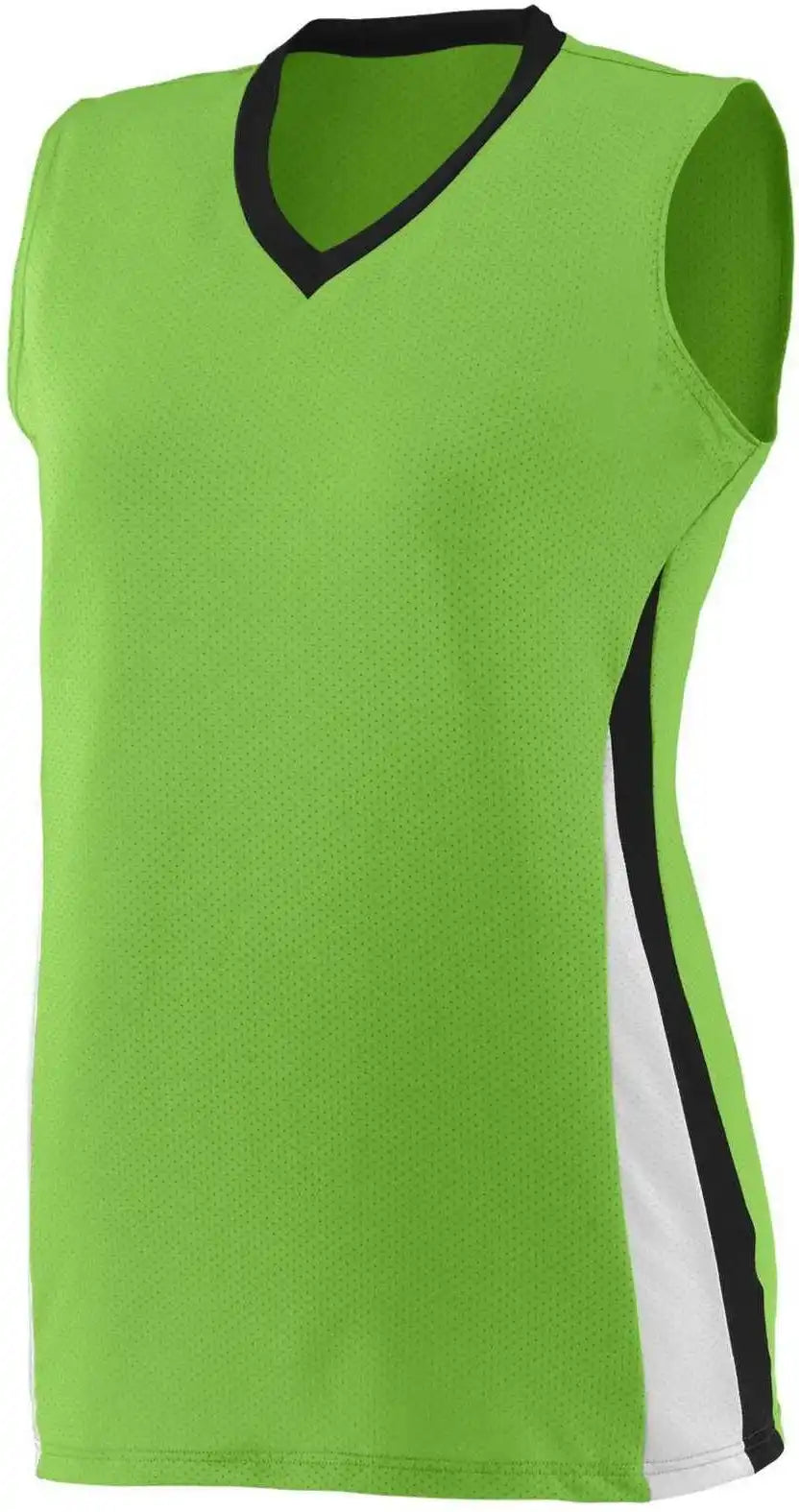 Augusta 1356 Girls Tornado Jersey - Lime Black White