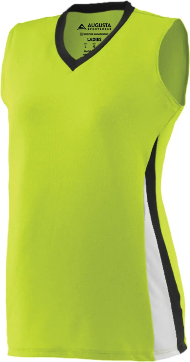 Augusta 1356 Girls Tornado Jersey - Lime Black White - s