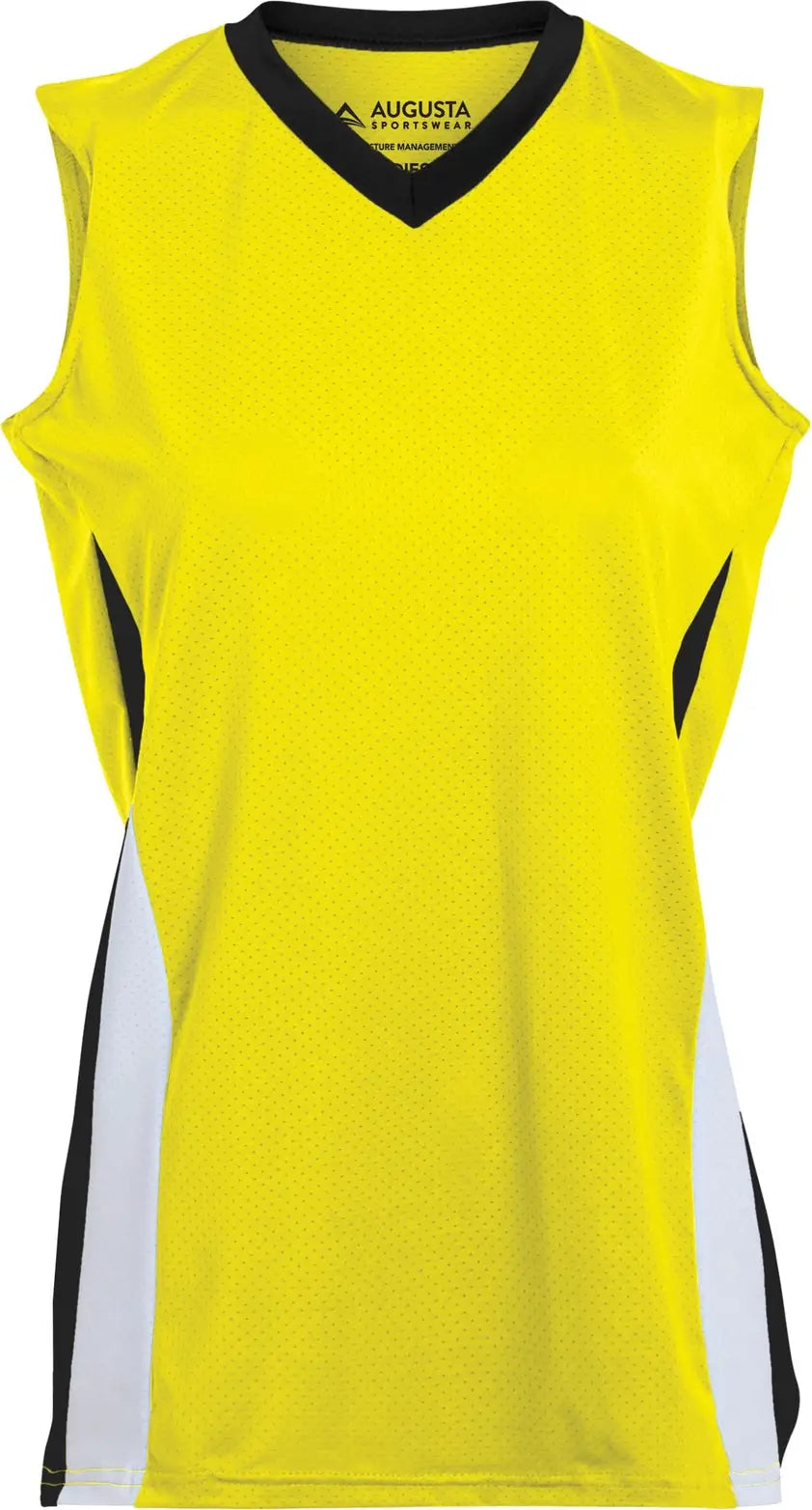 Augusta 1356 Girls Tornado Jersey - Power Yellow Black White