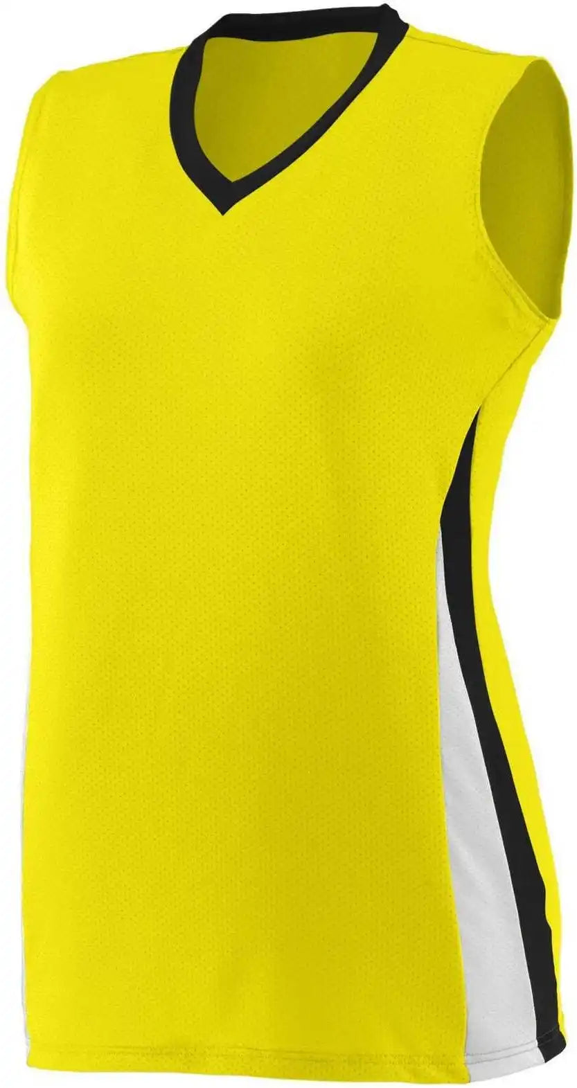 Augusta 1356 Girls Tornado Jersey - Power Yellow Black White