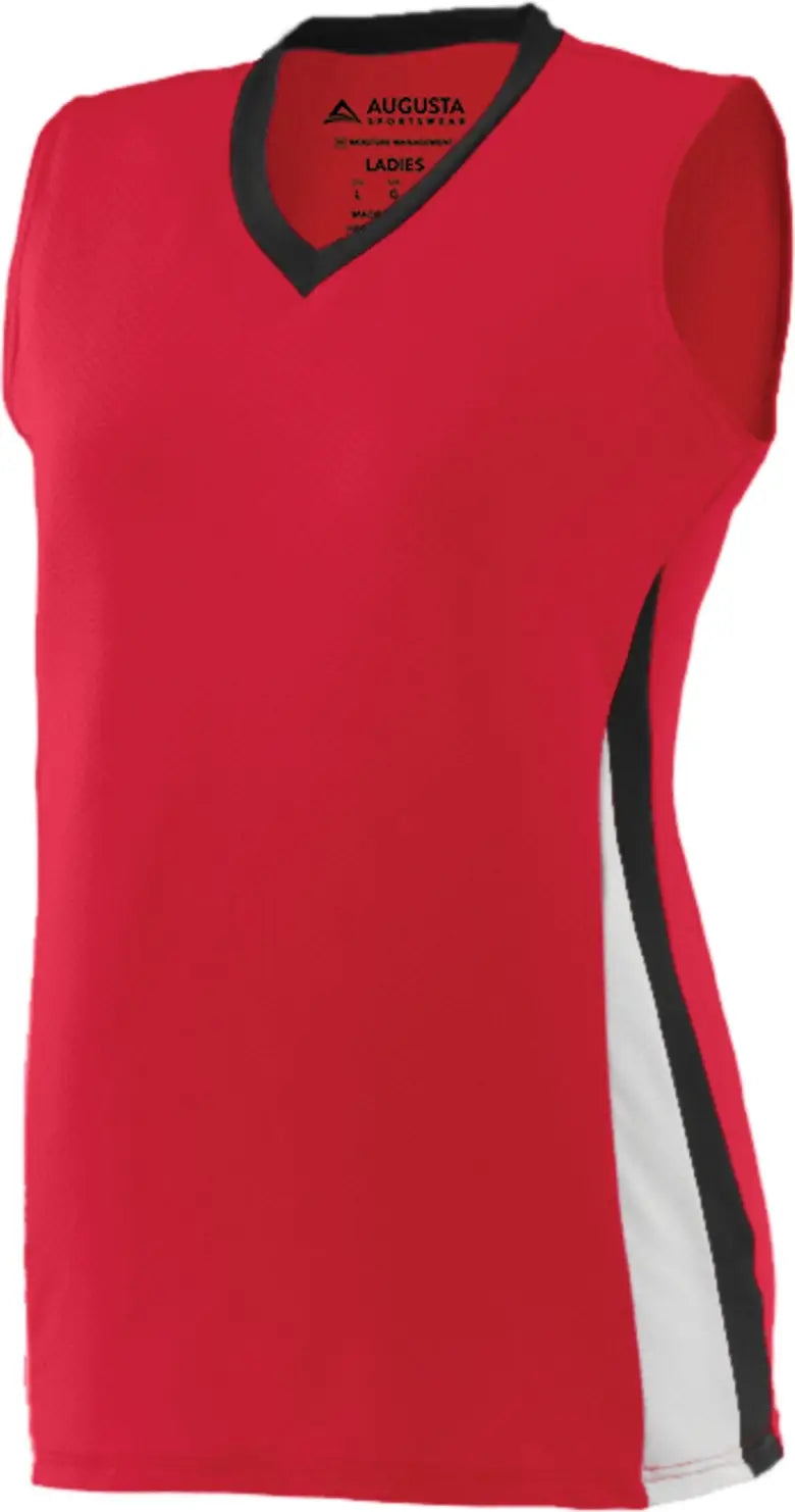 Augusta 1356 Girls Tornado Jersey - Red Black White - s