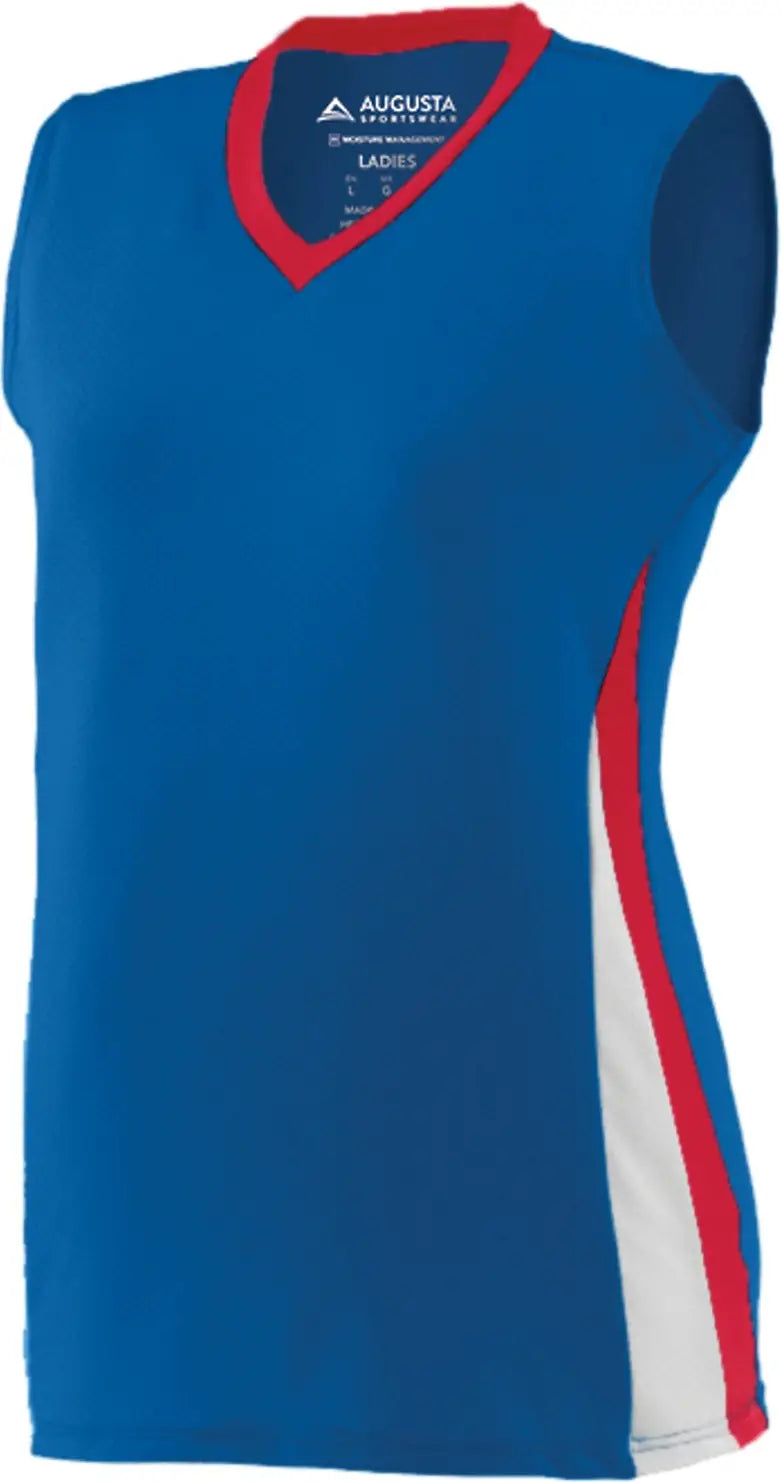 Augusta 1356 Girls Tornado Jersey - Royal Red White - s