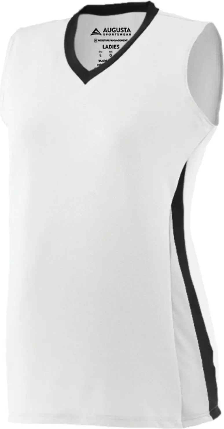 Augusta 1356 Girls Tornado Jersey - White Black - s