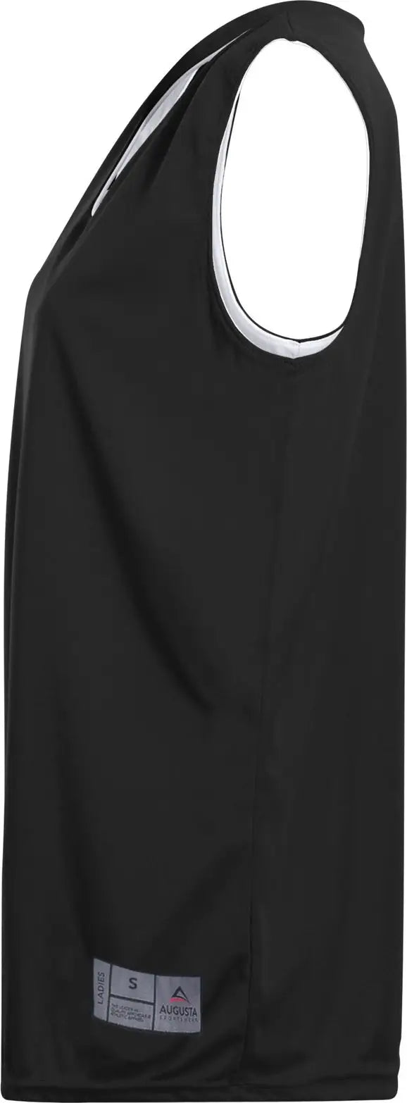 Augusta 147 Ladies Reversible Wicking Tank - Black White
