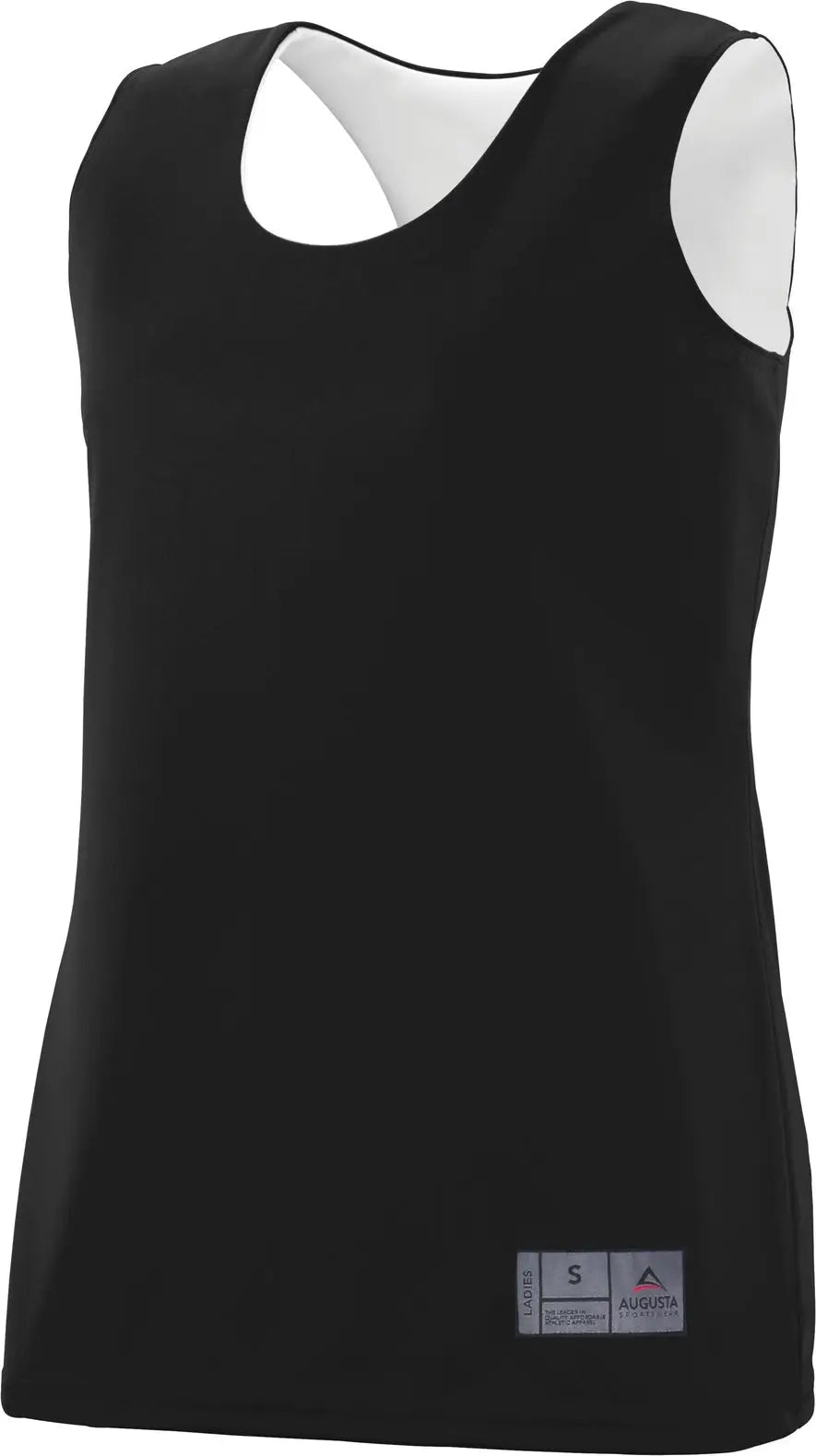 Augusta 147 Ladies Reversible Wicking Tank - Black White - s
