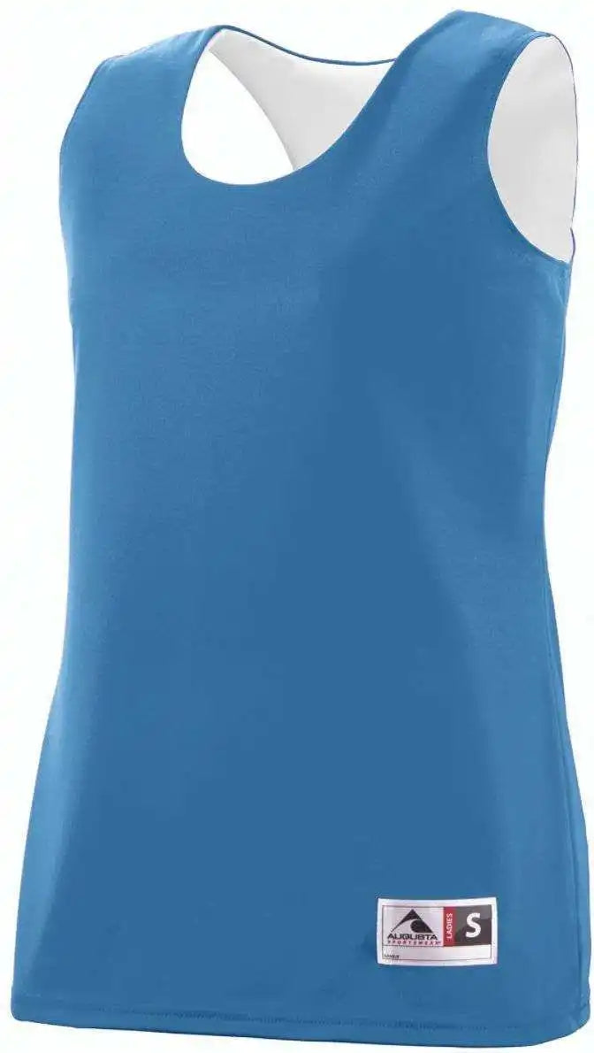 Augusta 147 Ladies Reversible Wicking Tank - Columbia Blue White