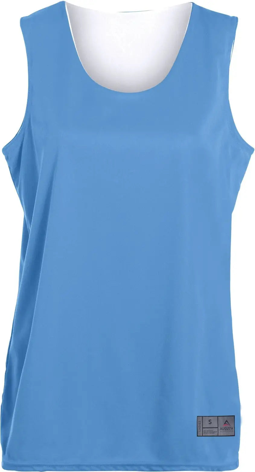 Augusta 147 Ladies Reversible Wicking Tank - Columbia Blue White