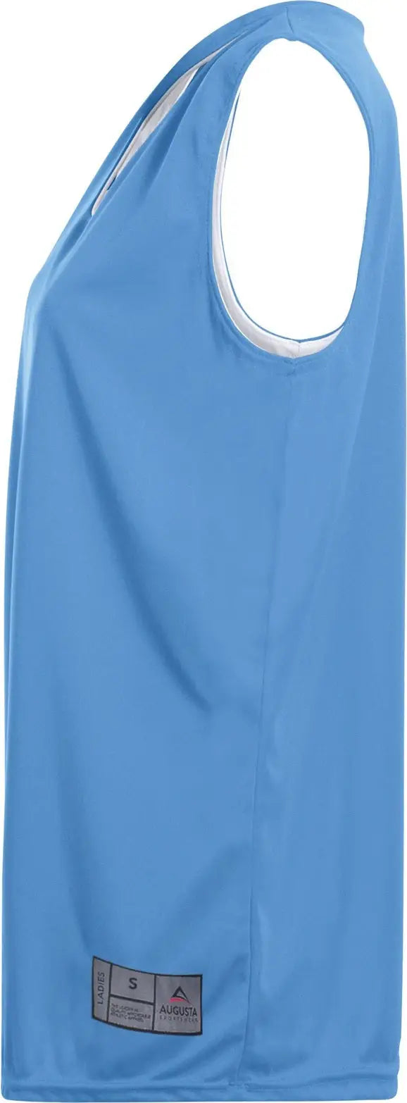 Augusta 147 Ladies Reversible Wicking Tank - Columbia Blue White