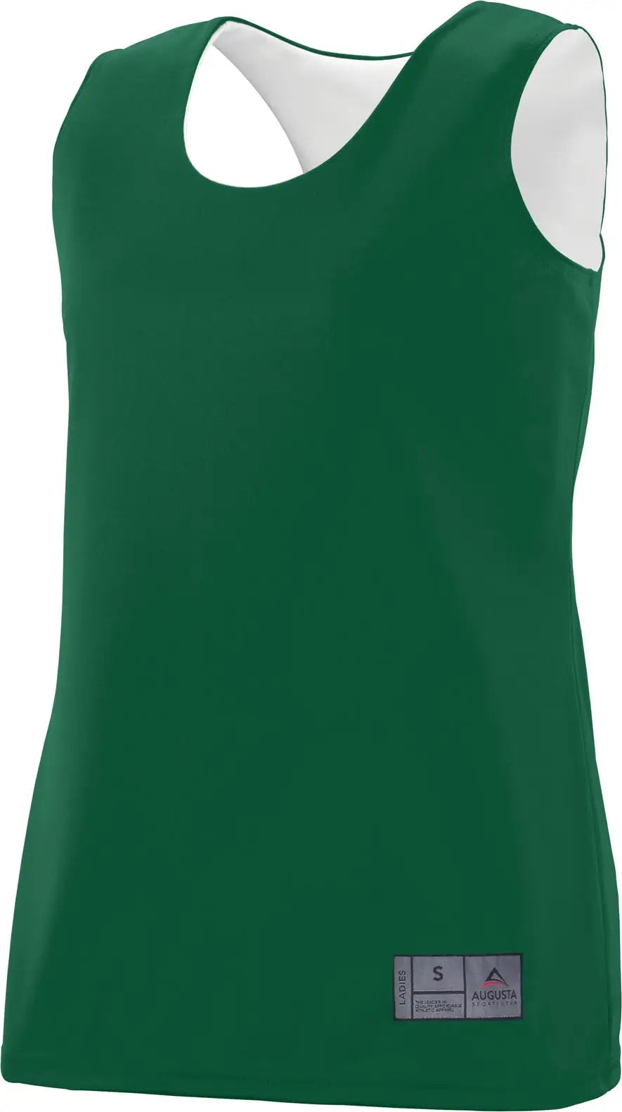 Augusta 147 Ladies Reversible Wicking Tank - Dark Green White - Forest / s
