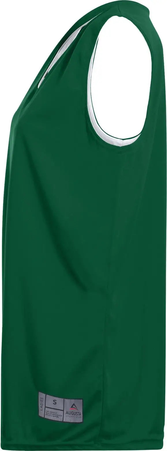 Augusta 147 Ladies Reversible Wicking Tank - Dark Green White