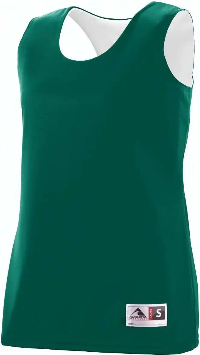 Augusta 147 Ladies Reversible Wicking Tank - Forest White
