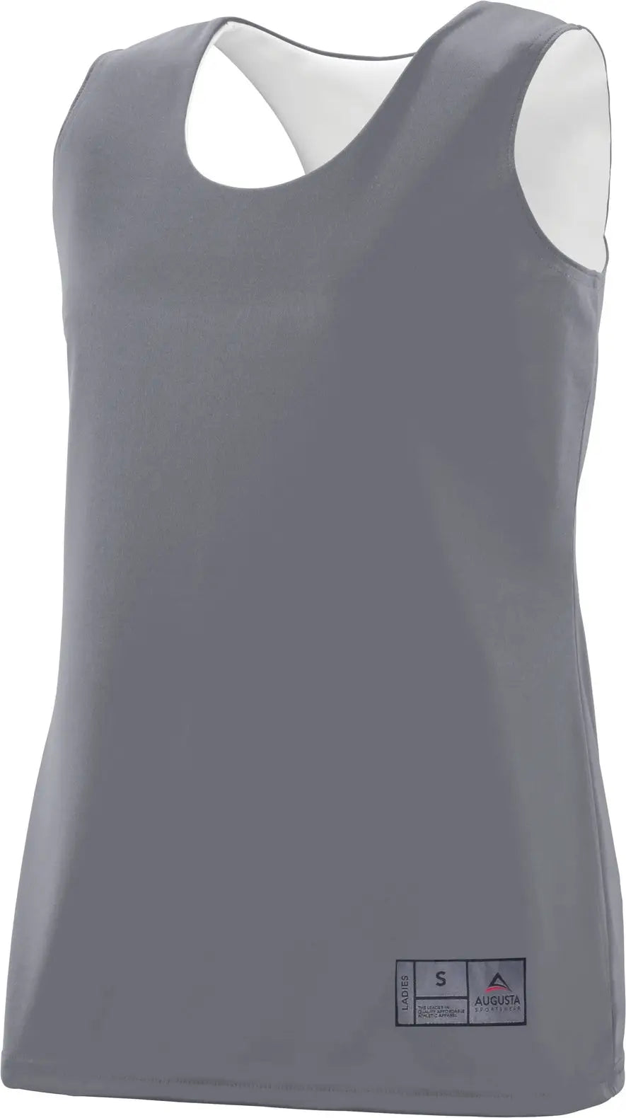 Augusta 147 Ladies Reversible Wicking Tank - Graphite White - Dark Gray / s