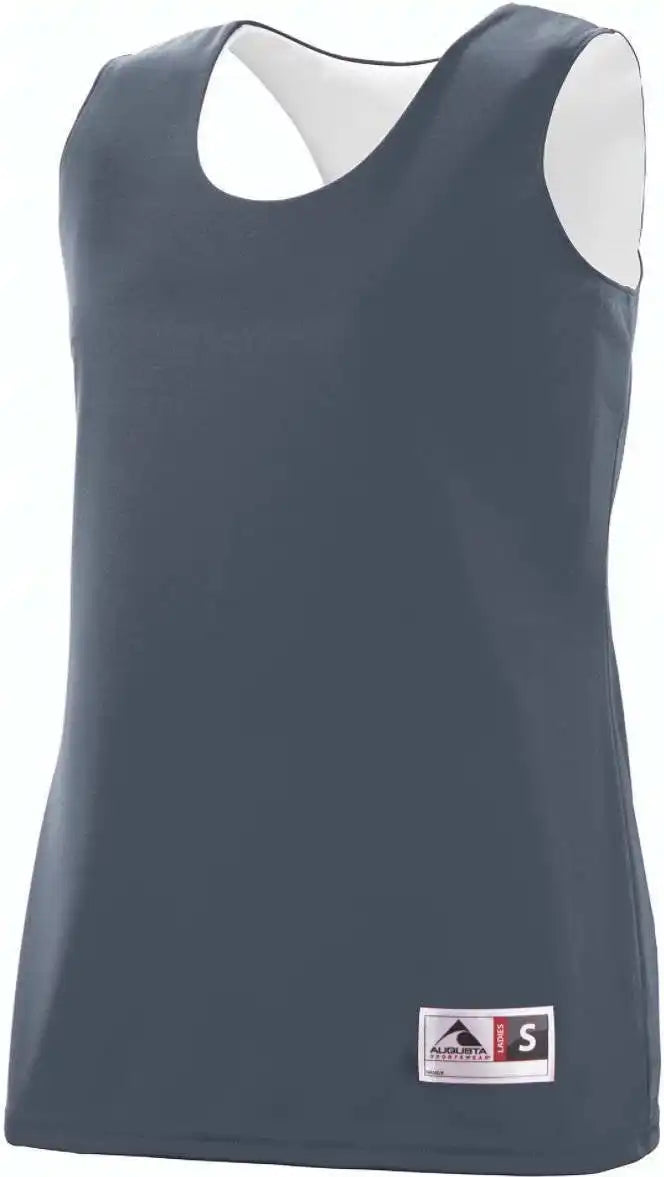 Augusta 147 Ladies Reversible Wicking Tank - Graphite White