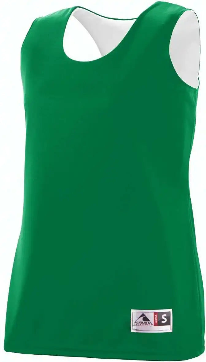 Augusta 147 Ladies Reversible Wicking Tank - Green White