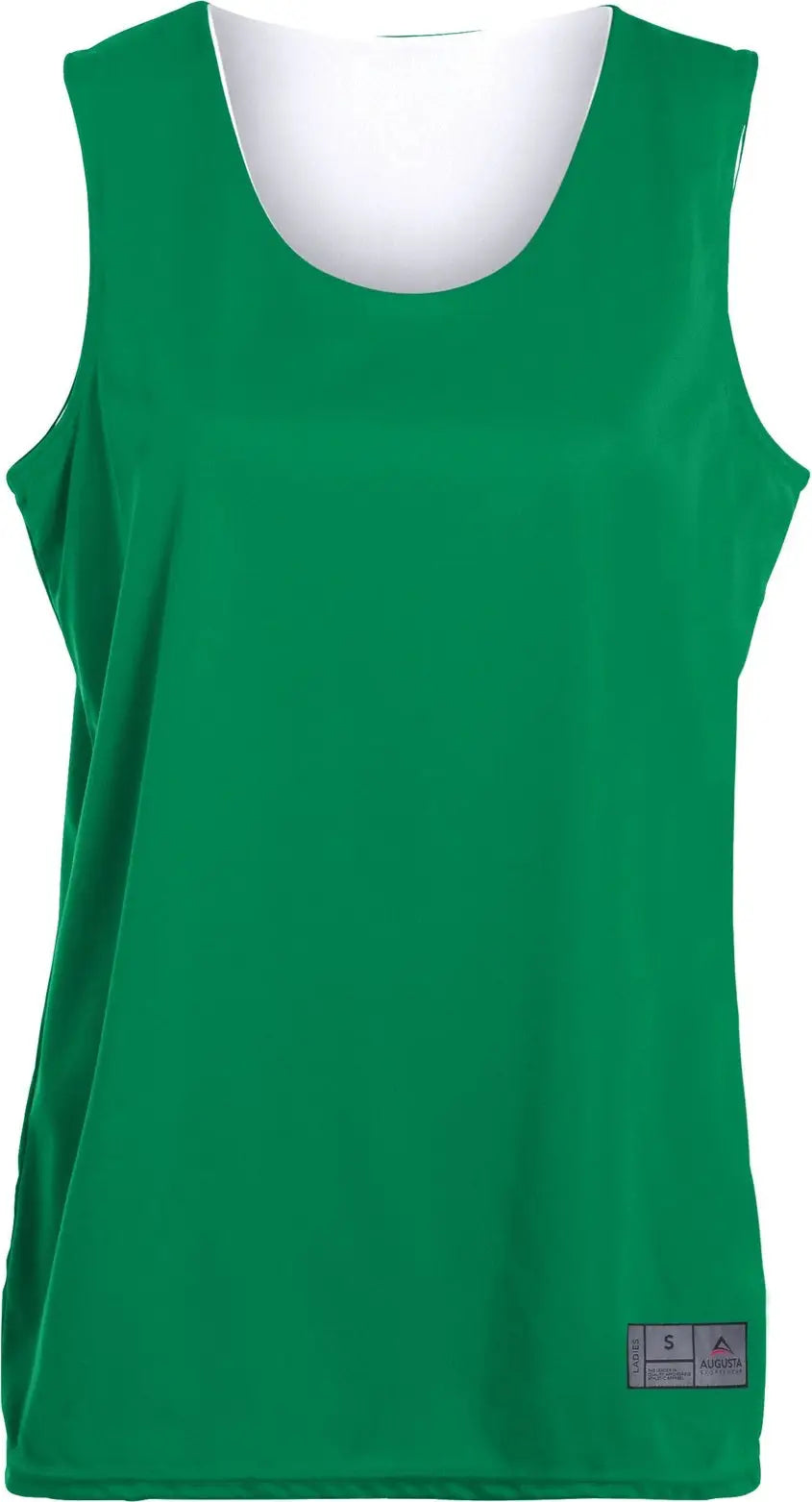 Augusta 147 Ladies Reversible Wicking Tank - Kelly White